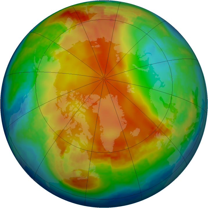 Arctic ozone map for 16 January 2004